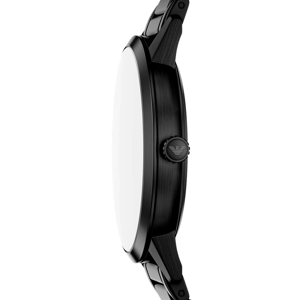 EMPORIO ARMANI Ruggero Ρολόι Σετ Μαύρο Ανοξείδωτο Ατσάλι AR80089SET