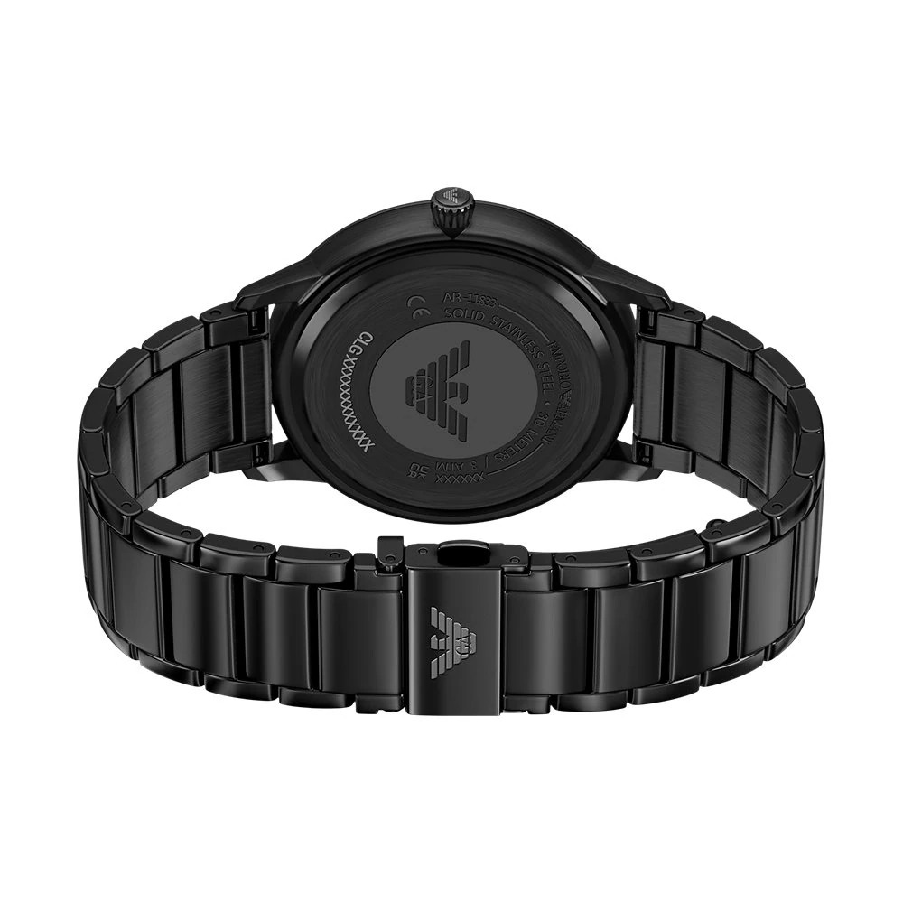 EMPORIO ARMANI Ruggero Ρολόι Σετ Μαύρο Ανοξείδωτο Ατσάλι AR80089SET