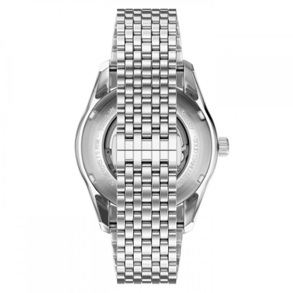 EMPORIO ARMANI Ρολόι Αυτόματο Ασημί Ανοξείδωτο Aτσάλι μπρασελέ AR60095