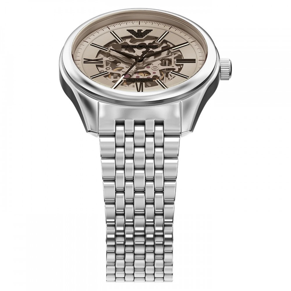 EMPORIO ARMANI Ρολόι Αυτόματο Ασημί Ανοξείδωτο Aτσάλι μπρασελέ AR60095