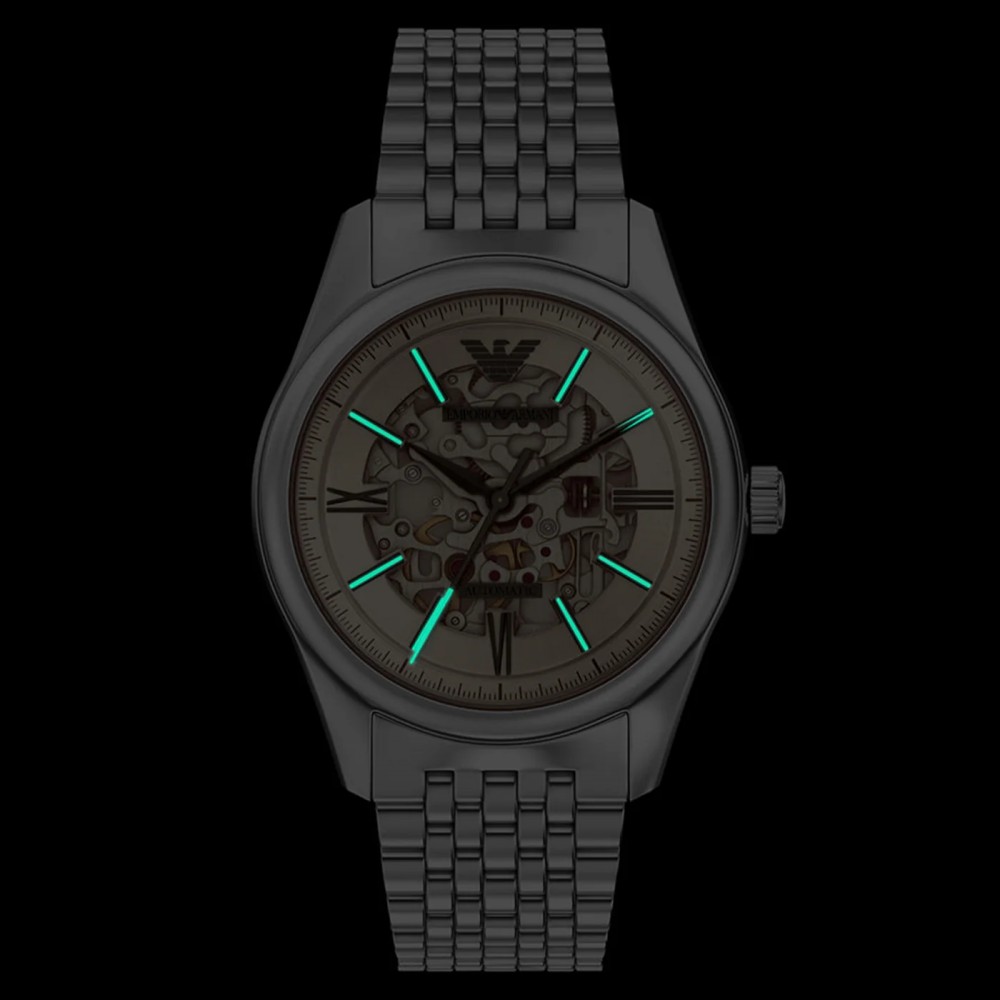 EMPORIO ARMANI Ρολόι Αυτόματο Ασημί Ανοξείδωτο Aτσάλι μπρασελέ AR60095