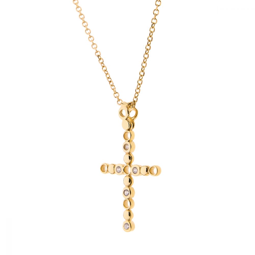 Βαπτιστικός Σταυρός Χρυσος 14K-Διαμάντι 004-004-0003-gold-diamond