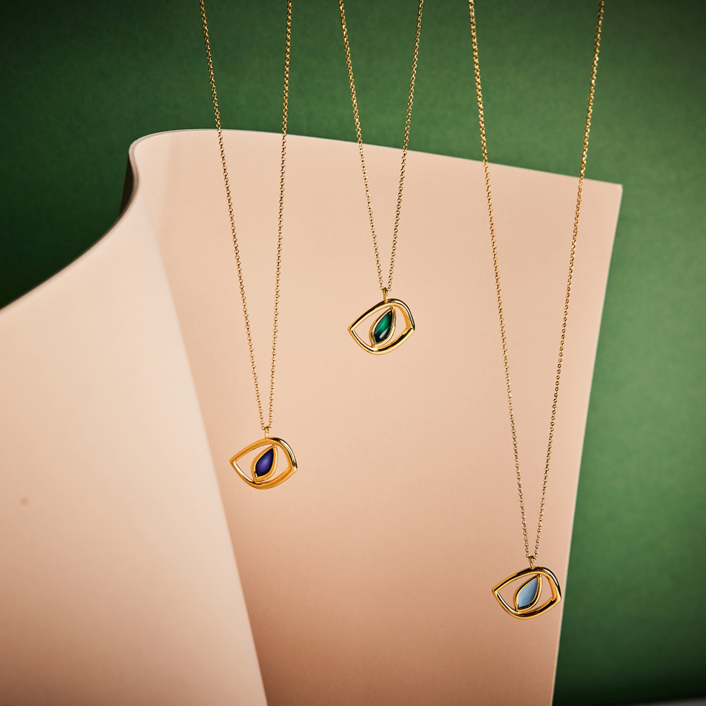 Ασημένιο Κολιέ Iris - σμάλτο μπλε 004-002-0145-blue