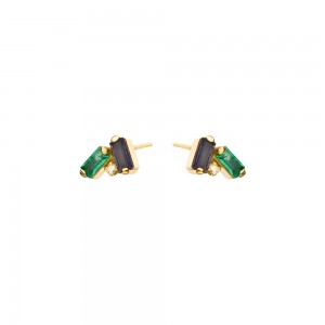 Synthesis Earring - gold 18Κ, diamond, semi-precious stones 002-003-0002-ia