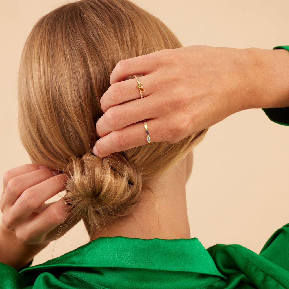 Χρυσό 18K Δαχτυλίδι Synthesis - διαμάντι, ημιπολύτιμοι λίθοι 001-003-0003-pc