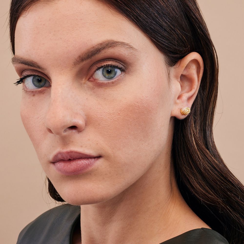 Χρυσά 9Κ Σκουλαρίκια Energy - μαργαριτάρι Akoya 002-005-0040-white