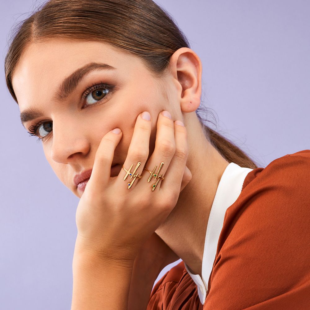 Δαχτυλίδι Euphoria Χρυσό 9Κ - σμαράγδι 001-005-0025-green