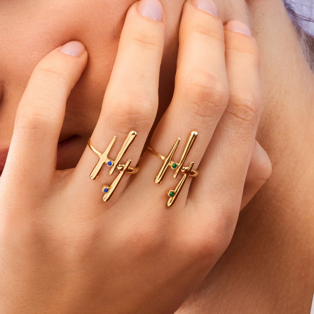 Δαχτυλίδι Euphoria Χρυσό 9Κ - σμαράγδι 001-005-0025-green