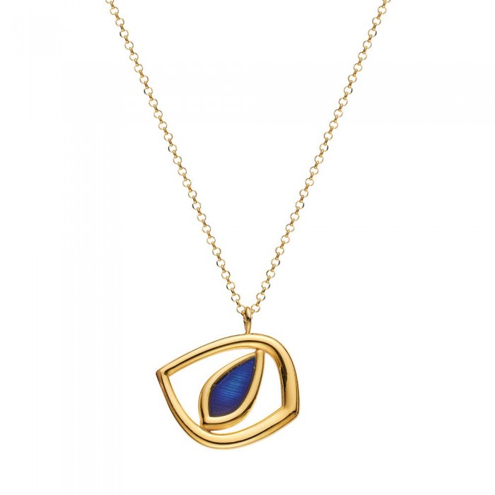 Ασημένιο Κολιέ Iris - σμάλτο μπλε 004-002-0145-blue
