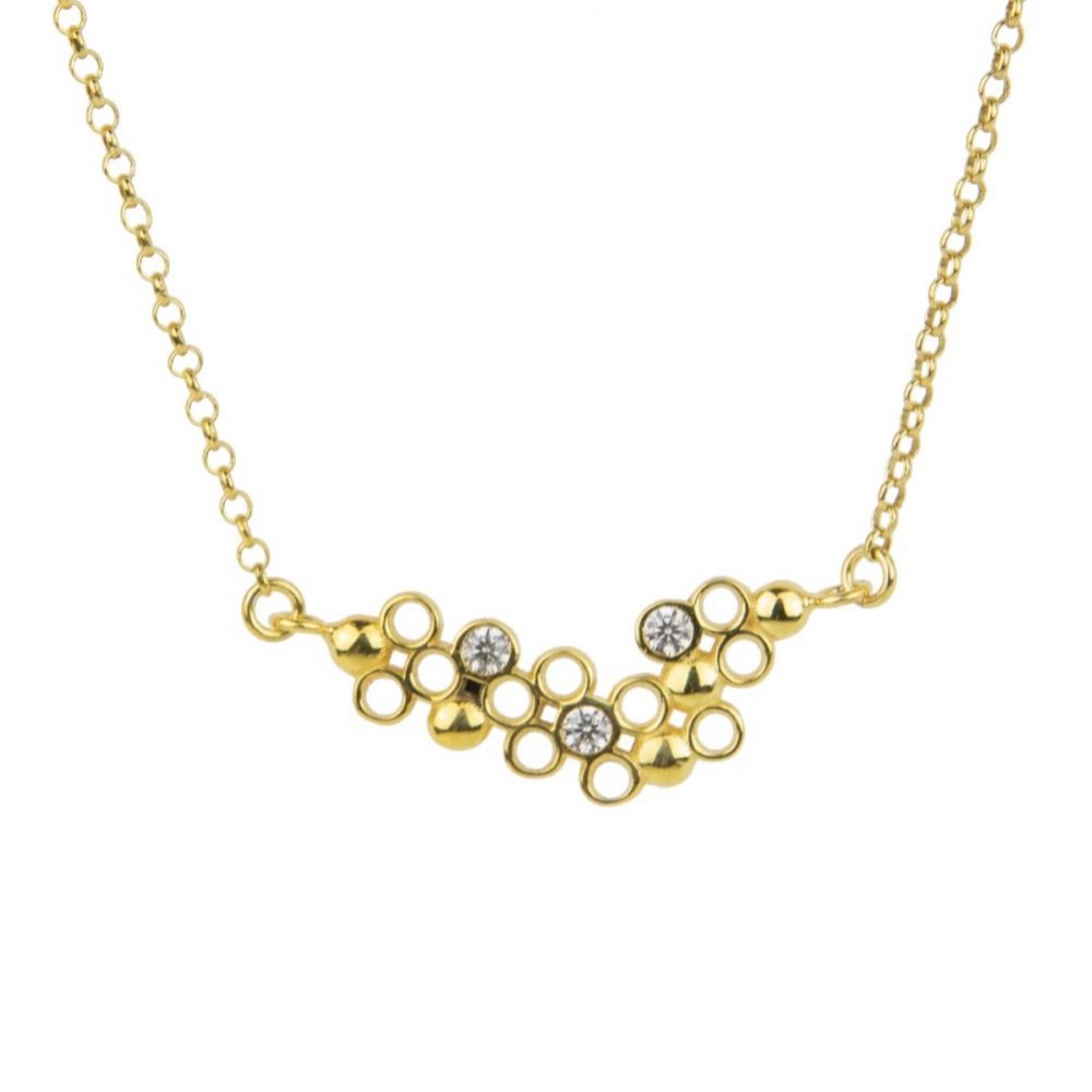 Ασημένιο Κολιέ Plethora - ζιργκόν 004-002-0056-white