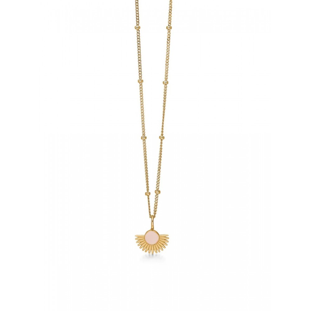 Enamel Copenhagen NECKLACE SOLEIL - PALE PEACH SILVER 925 N41G