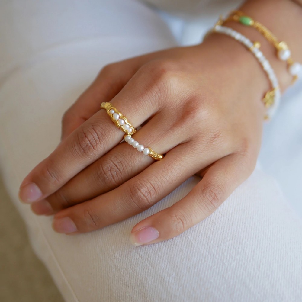 Enamel Copenhagen RING AILANA - PEARL SILVER 925 RG7GM