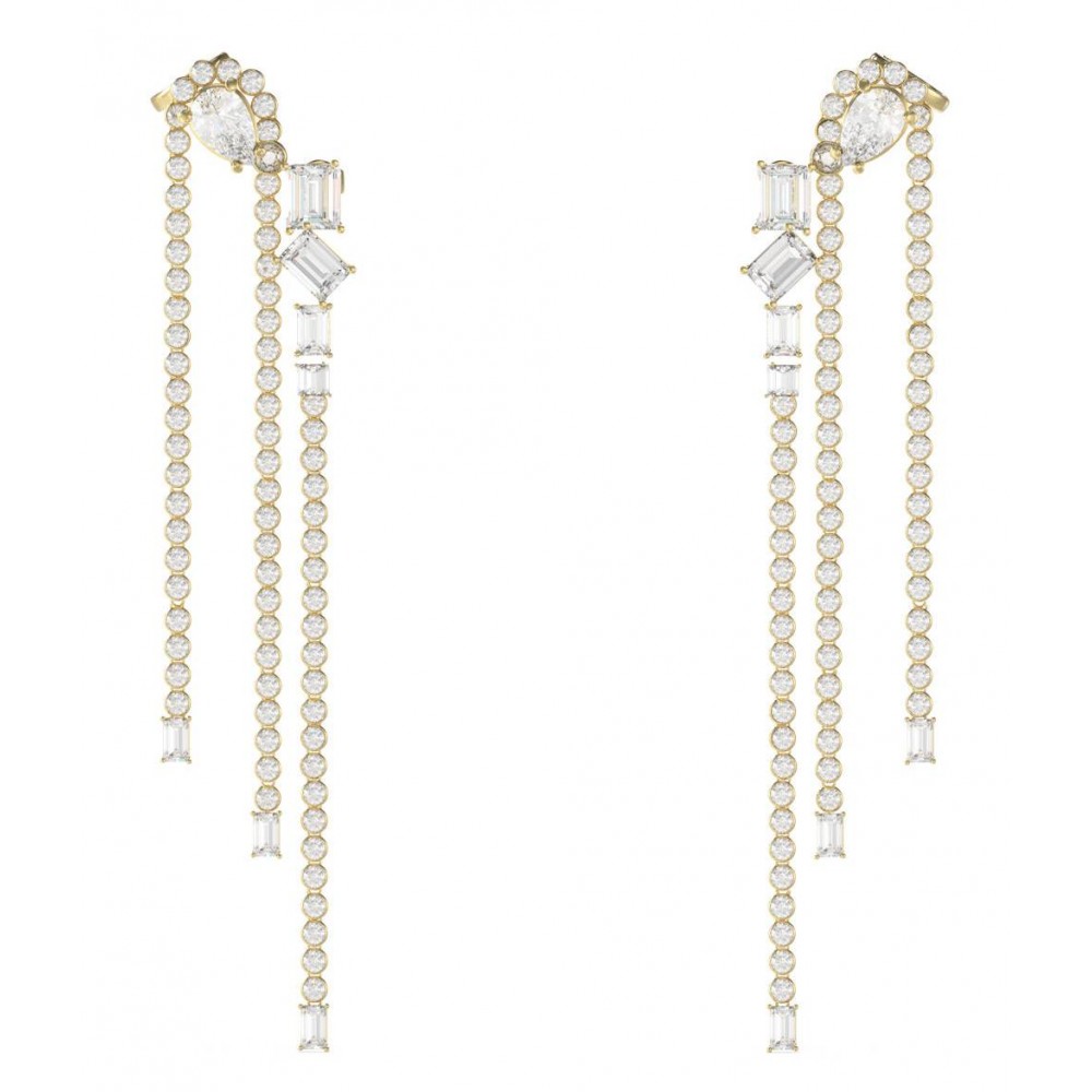 GUESS STEEL CHANDELIER JUBE05362JWYGT/U Σκουλαρίκια Χρυσά Με Πέτρες