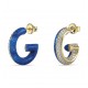GUESS STEEL G CRYSTAL JUBE05436JWYGBLT/U Σκουλαρίκια Δίχρωμα Με Πέτρες