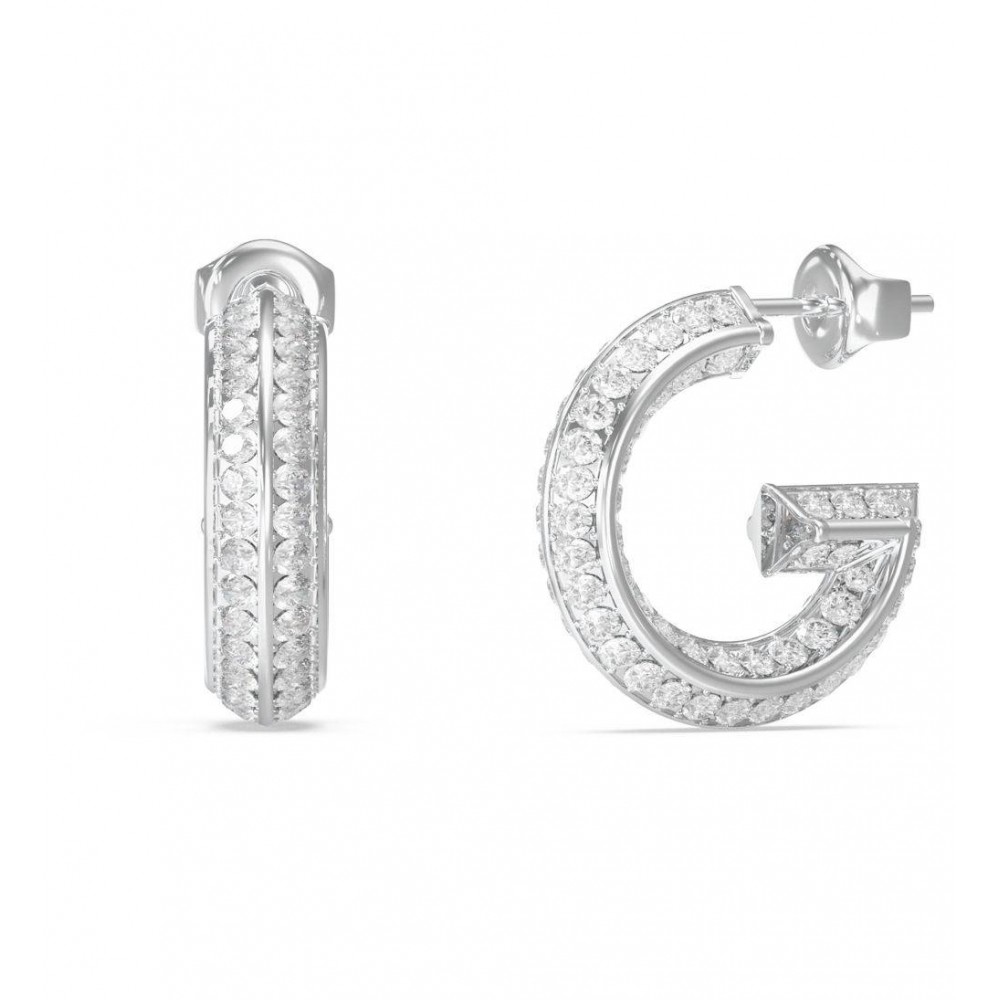 GUESS STEEL G CRYSTAL JUBE05444JWRHT/U Σκουλαρίκια Ασημένια Με Πέτρες