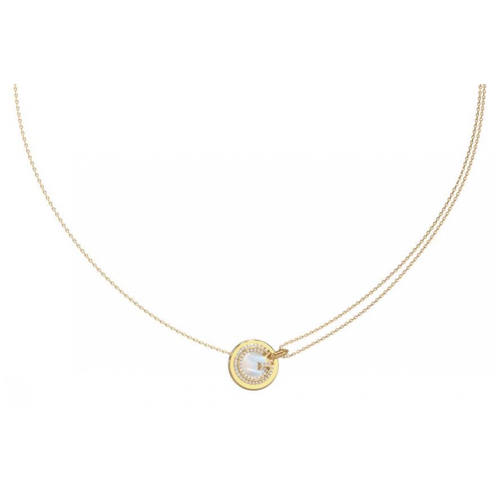 GUESS  STEEL G CRYSTAL JUBN05437JWYGT/U Κολιέ Χρυσό Με Λογότυπο