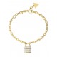 GUESS STEEL GUESS MY SECRET JUBB05406JWYGL Βραχιόλι Χρυσό Με Λουκέτο Με Πέτρες