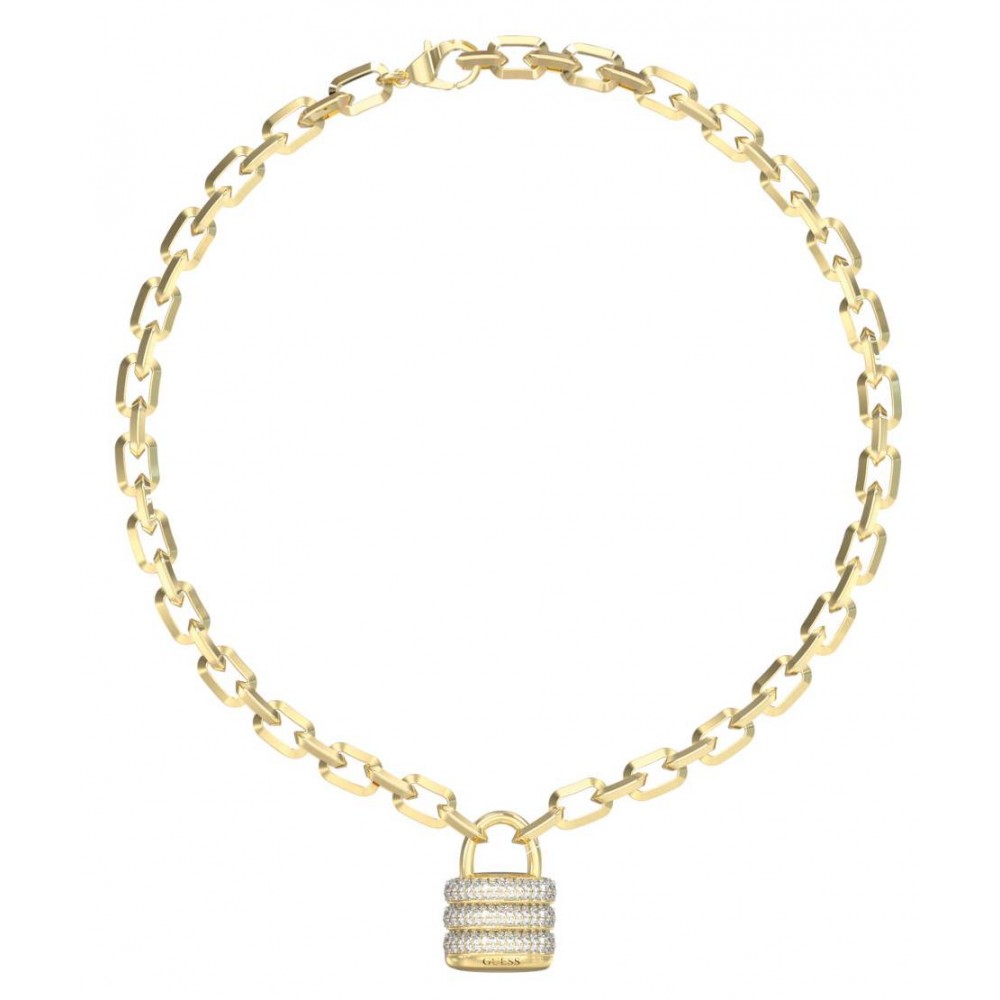 GUESS STEEL GUESS MY SECRET JUBN05415JWYGT/U Κολιέ Χρυσό Με Λουκέτο Με Πέτρες GUESS STEEL GUESS MY SECRET JUBN05415JWYGT/U Κολιέ Χρυσό Με Λουκέτο Με Πέτρες