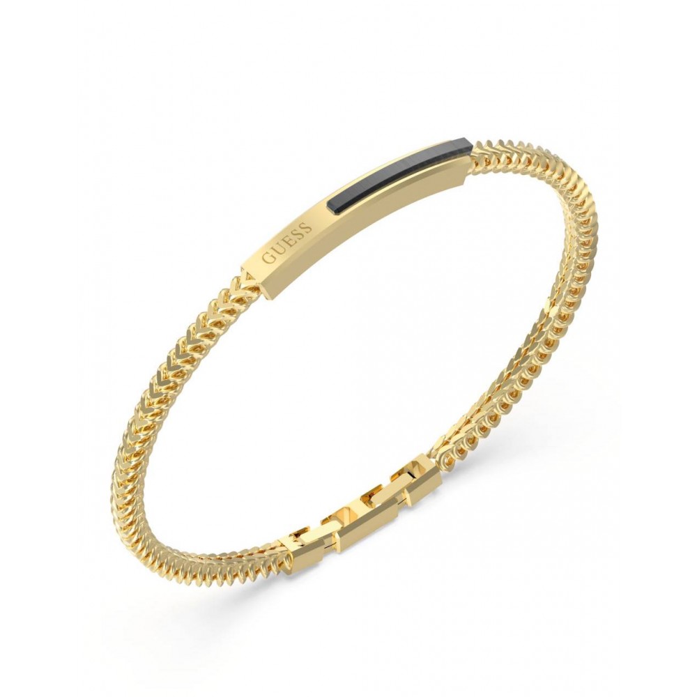 GUESS STEEL GUESS NOIR JUMB05109JWYGL Βραχιόλι Χρυσό Με Λογότυπο