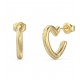 GUESS STEEL ICONIQUE JUBE05535JWYGT/U Σκουλαρίκια Χρυσά Καρδιές Με Λογότυπο