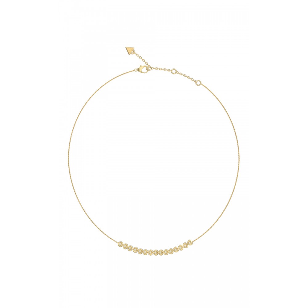 GUESS STEEL L.O.V.E. JUBN05471JWYGT/U Κολιέ Χρυσό Με Πέτρες