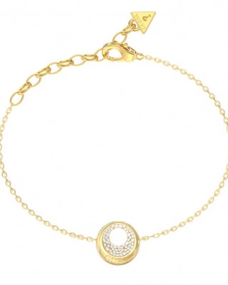 GUESS STEEL MOON DROPS Βραχιόλι Φεγγάρι Αλυσίδα Λευκά Ζιργκόν JUBB06246JWYGL