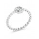GUESS STEEL TINY PEARLY JUBR05522JWRH-No.54 Δαχτυλίδι Ασημένιο Με Πέρλες Και Λογότυπο