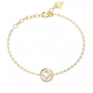 GUESS STEEL 4G SUPREME Βραχιόλι Χρυσό Λευκές Πέτρες JUBB06397JWYGL 