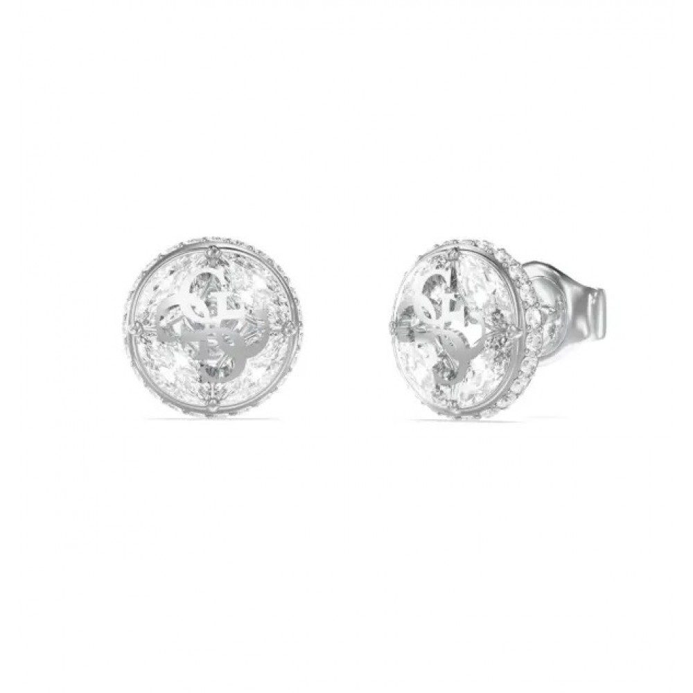 GUESS STEEL 4G SUPREME Σκουλαρίκια Ασημί Κρύσταλλα JUBE06395JWRHT
