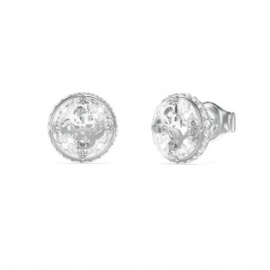 GUESS STEEL 4G SUPREME Σκουλαρίκια Ασημί Κρύσταλλα JUBE06395JWRHT