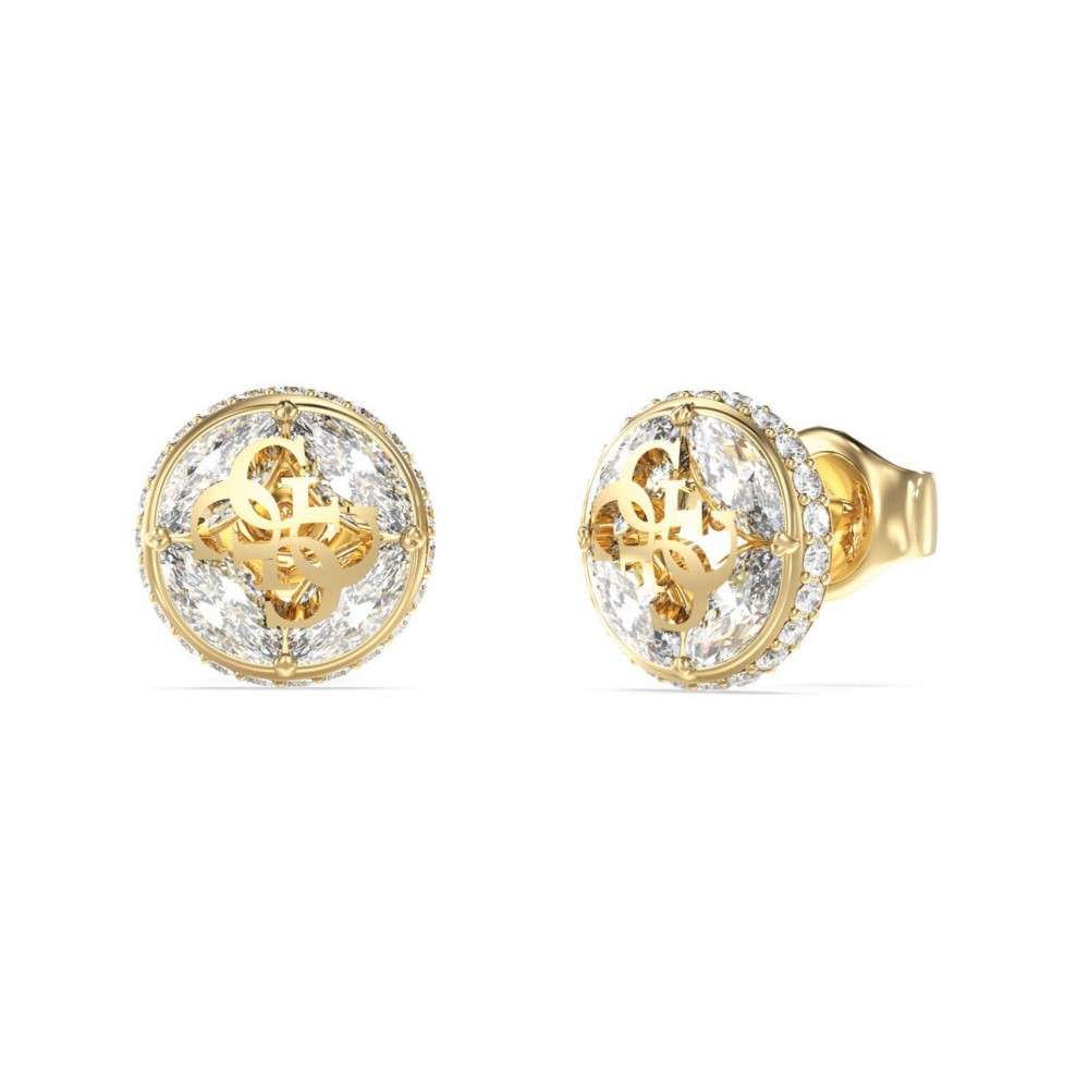 GUESS STEEL 4G SUPREME Σκουλαρίκια Χρυσά Κρύσταλλα JUBE06395JWYGT