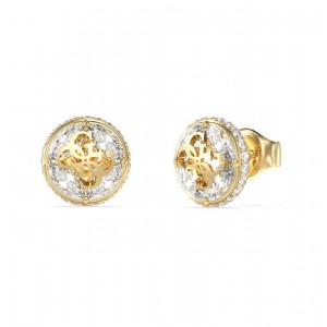 GUESS STEEL 4G SUPREME Σκουλαρίκια Χρυσά Κρύσταλλα JUBE06395JWYGT