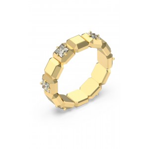 GUESS STEEL ACE OF DIAMONDS Δαχτυλίδι Χρυσό Με Πέτρες JUBR06181JWYG