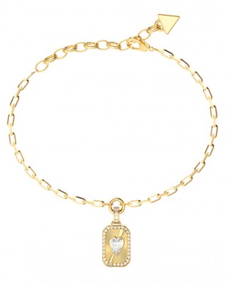 GUESS STEEL CRYSTAL LOVE Βραχιόλι Καρδιά Χρυσό JUBB06358JWYGL