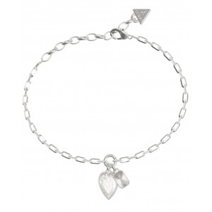 GUESS STEEL CRYSTAL LOVE Βραχιόλι Καρδιά Ασημί JUBB06360JWRHL