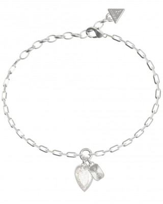GUESS STEEL CRYSTAL LOVE Βραχιόλι Καρδιά Ασημί JUBB06360JWRHL