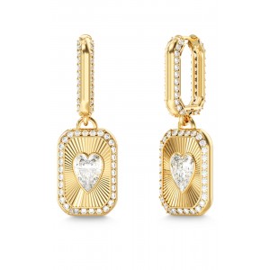 GUESS STEEL CRYSTAL LOVE Σκουλαρίκια Χρυσά Καρδιές JUBE06354JWYGT