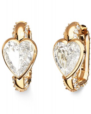 GUESS STEEL CRYSTAL LOVE Σκουλαρίκια Χρυσά Καρδιές JUBE06365JWYGT
