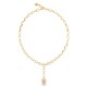 GUESS STEEL CRYSTAL LOVE Κολιέ Χρυσό Κόκκινη Καρδιά JUBN06347JWYGPKT
