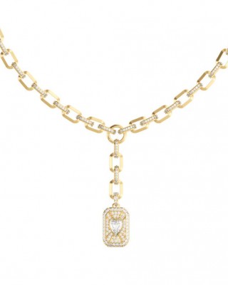 GUESS STEEL CRYSTAL LOVE Κολιέ Χρυσό Λευκή Καρδιά JUBN06347JWYGT