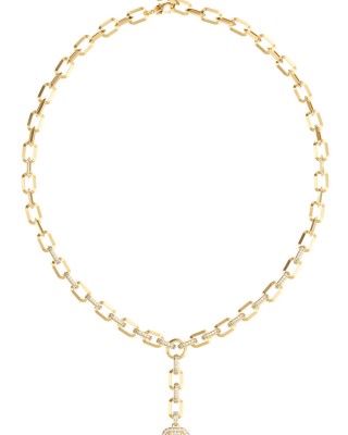 GUESS STEEL CRYSTAL LOVE Κολιέ Χρυσό Λευκή Καρδιά JUBN06347JWYGT