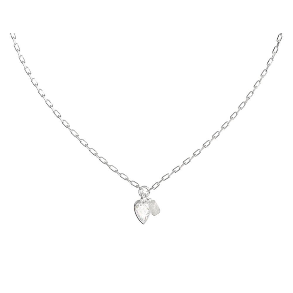 GUESS STEEL CRYSTAL LOVE Κολιέ Ασημένιο Με Λογότυπο JUBN06359JWRHT GUESS STEEL CRYSTAL LOVE Κολιέ Ασημένιο Με Λογότυπο JUBN06359JWRHT