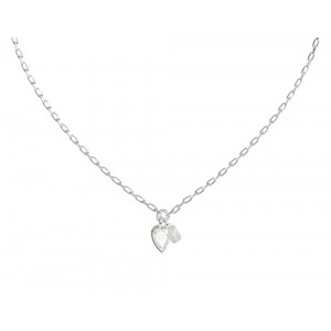 GUESS STEEL CRYSTAL LOVE Κολιέ Ασημένιο Με Λογότυπο JUBN06359JWRHT
