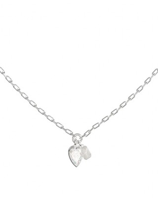 GUESS STEEL CRYSTAL LOVE Κολιέ Ασημένιο Με Λογότυπο JUBN06359JWRHT