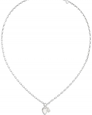 GUESS STEEL CRYSTAL LOVE Κολιέ Ασημένιο Με Λογότυπο JUBN06359JWRHT