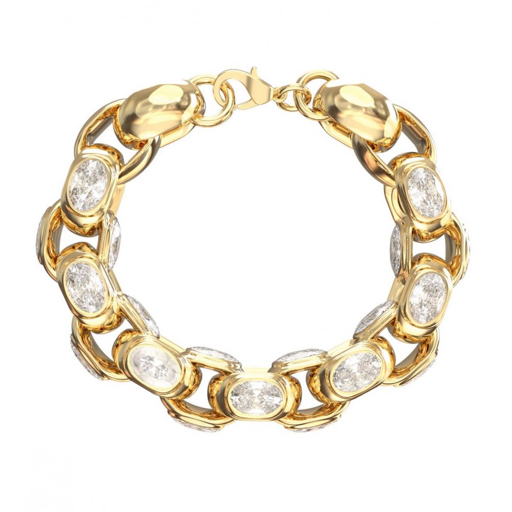 GUESS STEEL DIVINE Βραχιόλι Χρυσό Λευκές Πέτρες JUBB06304JWYGL 