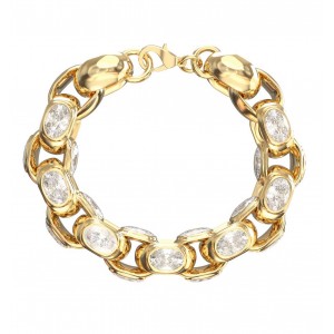 GUESS STEEL DIVINE Βραχιόλι Χρυσό Λευκές Πέτρες JUBB06304JWYGL 