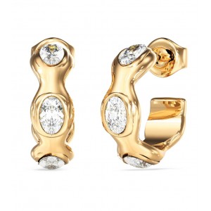 GUESS STEEL DIVINE Κρίκοι Χρυσοί Λευκά Κρύσταλλα JUBE06309JWYGT