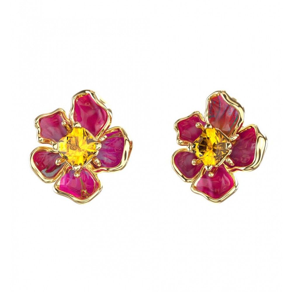 GUESS STEEL FLORIS Σκουλαρίκια Κόκκινα Λουλούδια JUBE06108JWYGMCT