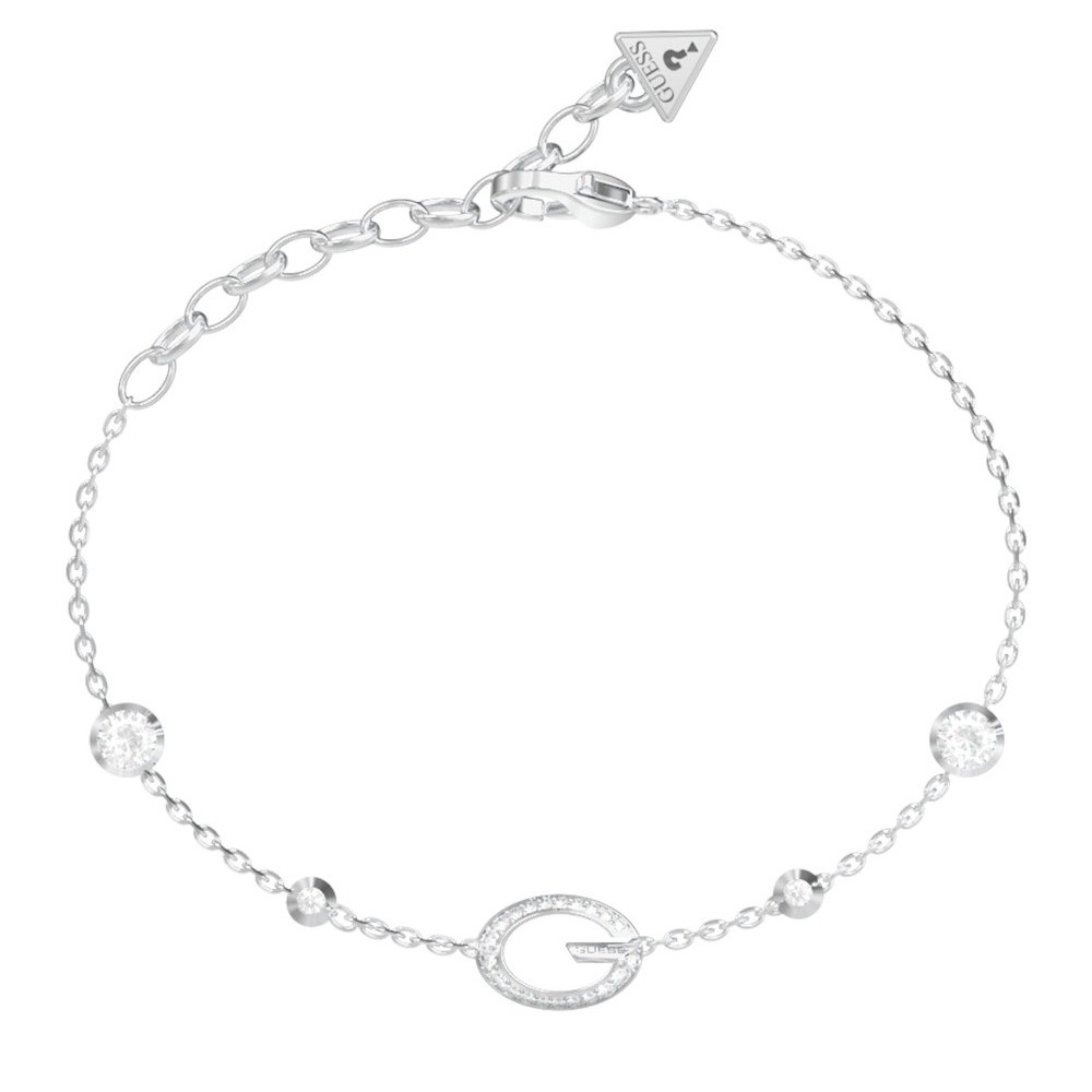 GUESS STEEL G CAMDEN Βραχιόλι Ασημί Λευκές Πέτρες JUBB06337JWRHL 